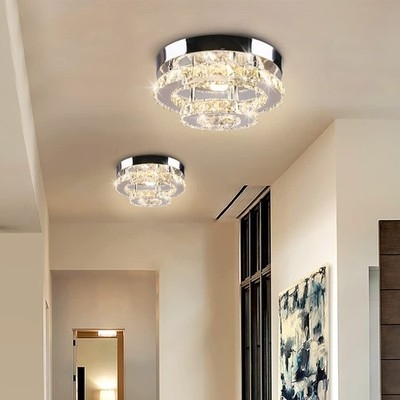 Flush Mount Light showing Two Tier Design: Two Tier Crystal Flush Mount