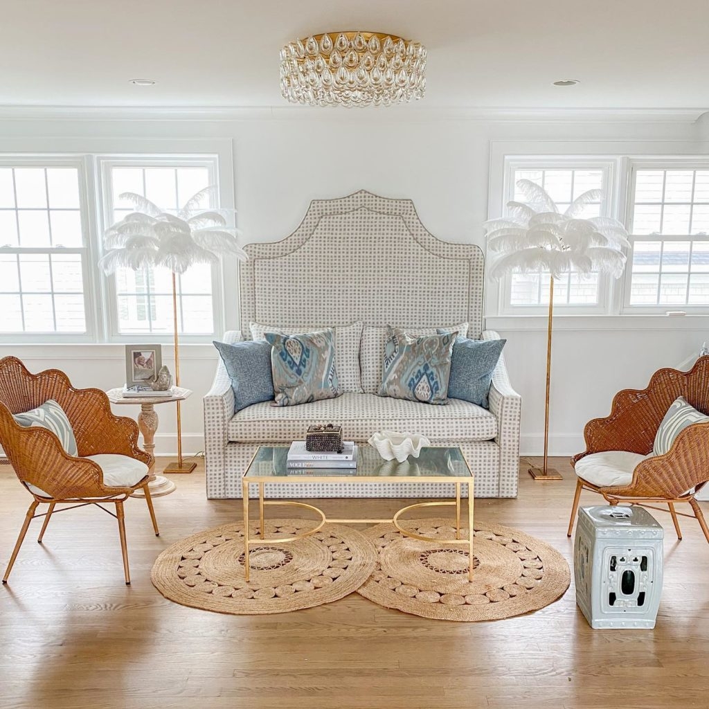 Flush Mount Light using Scalloped Wicker Decor: Crystal Flush Mount Chandelier Ideas