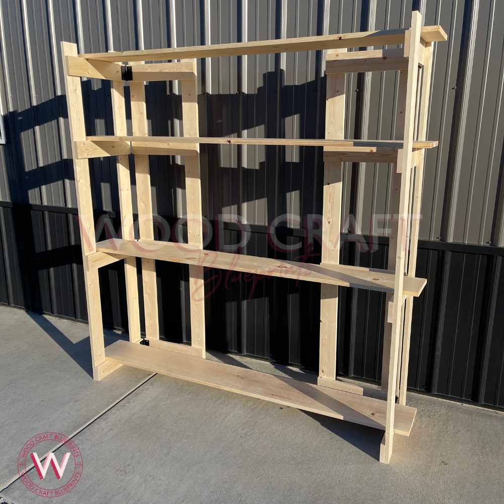 Folding Display Stand Light Tan Wood Retail Shelving Unit