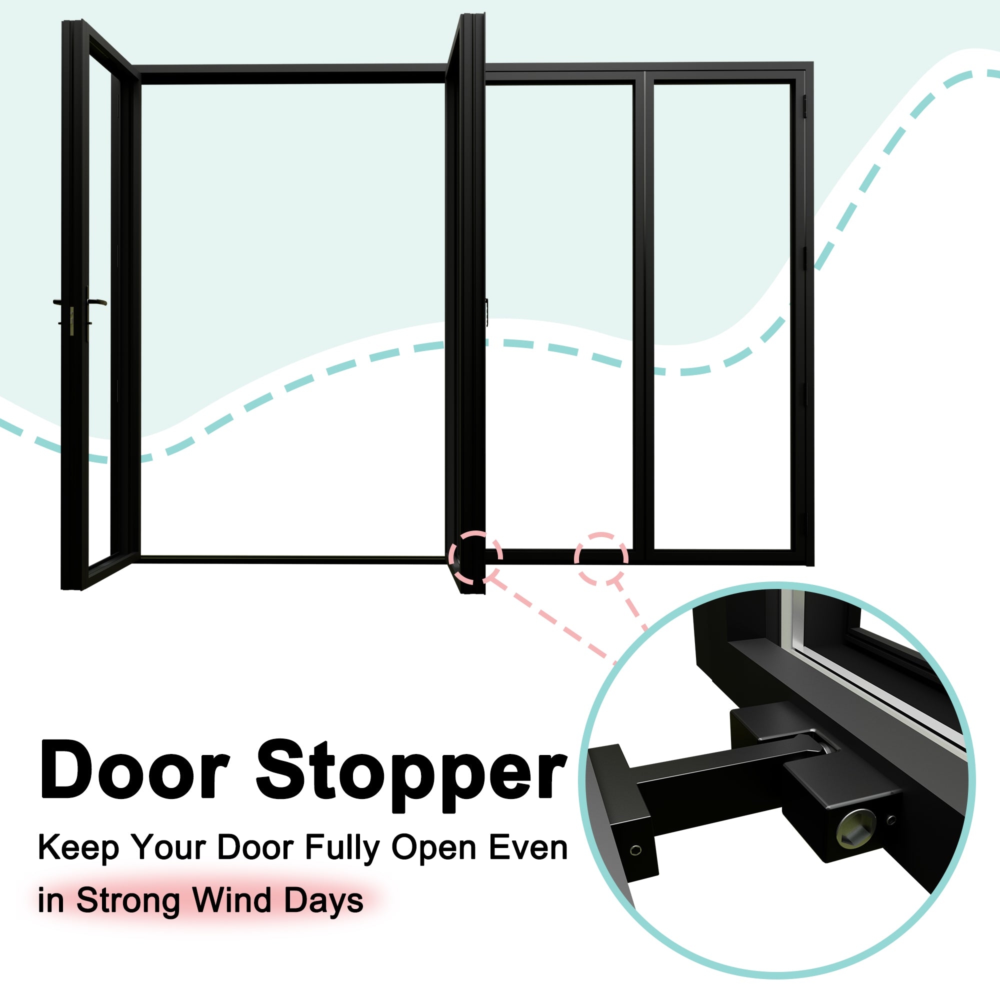 Folding Patio Door: Matte Black Aluminum Folding Doors