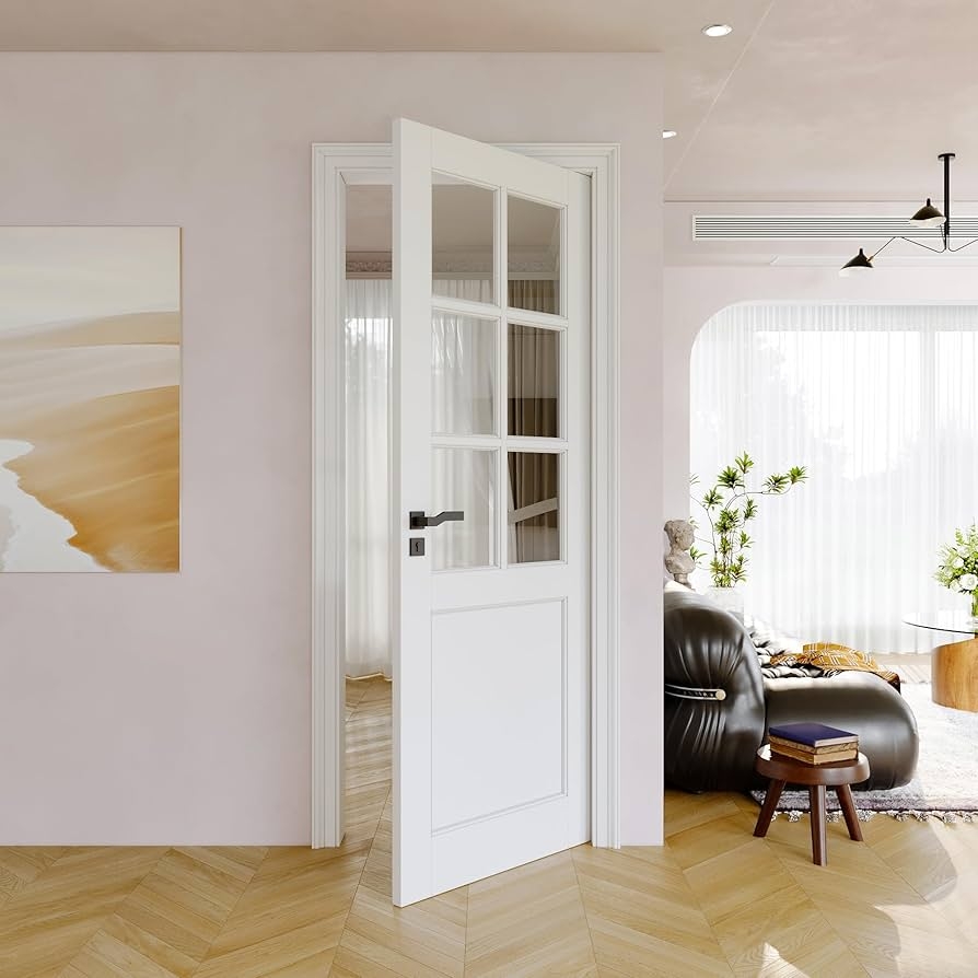 French Door 6-Lite Glass 6-lite white french door