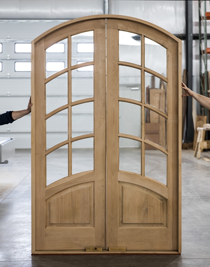 French Doors: Arched Header Maple Double Interior Entry