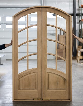 French Doors: Arched Header Maple Double Interior Entry