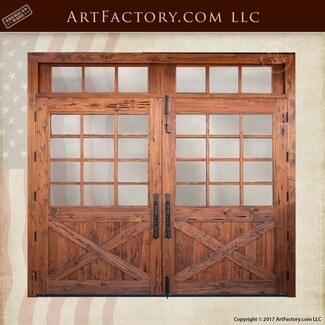 French Double Doors: Transom Rustic French Door Set