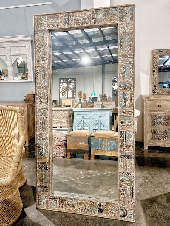 Carved Wood Mirror