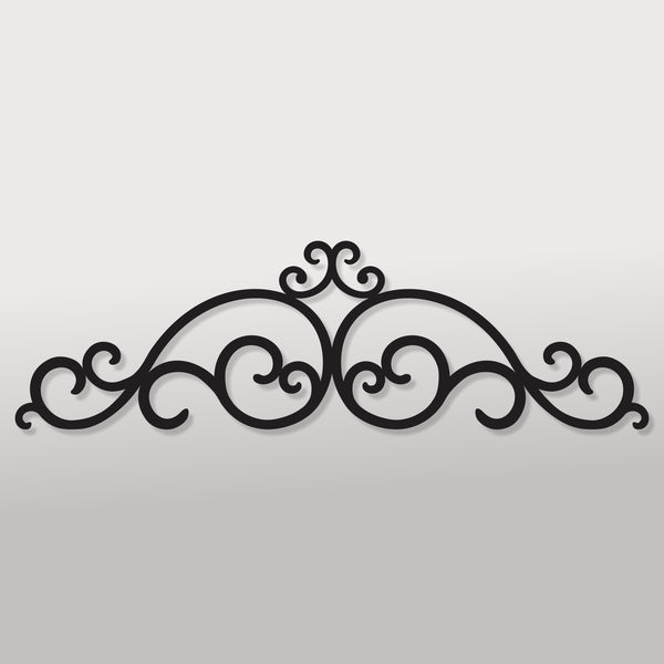 Gable Decor Matte Black Gable Mount Ornate Iron Pediment