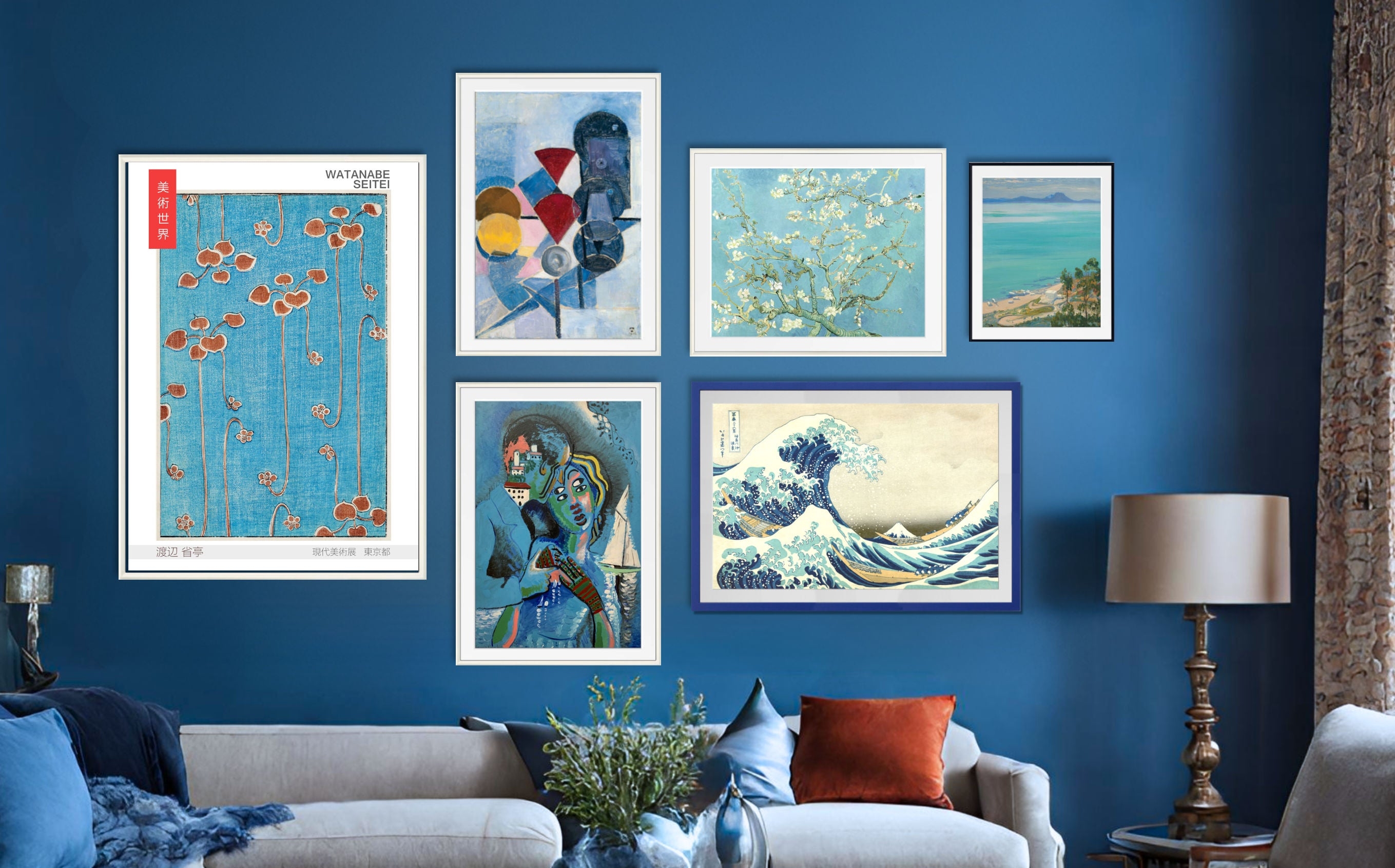 Gallery Wall Art with Six Piece Set and Mixed Art Genres