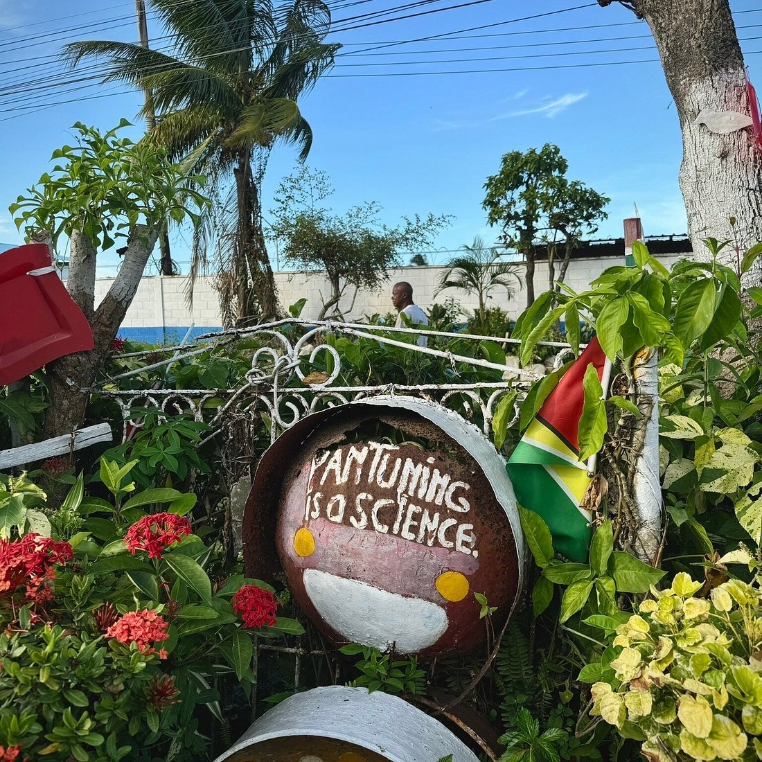 Garden Art: Hand Lettered Text Hand Painted Tropical Folk Art