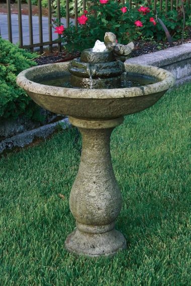 Garden Fountain Bird Sculpture Topper Tiered Stone