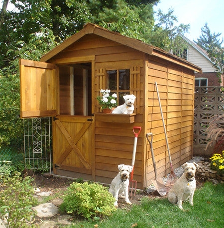 Garden Shed: Dutch Door Garden Cottage with Cedar Shingle Roof