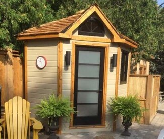 Garden Shed: Five Sided Geometry Modern Corner Garden Shed Style