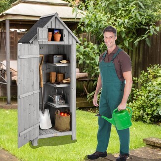 Garden Shed: Top Hatch Door and Vertical Patio Organizer Kit