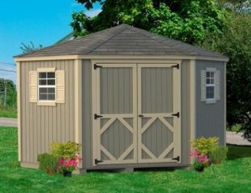 Garden Shed: Two Tone Siding for a Modern Farmhouse Outdoor Shed