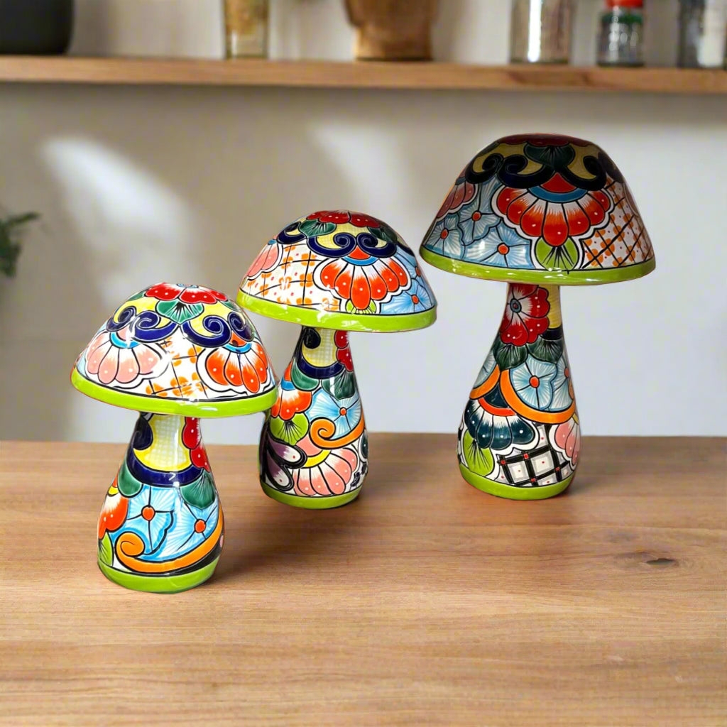 Garden Statue: Hand Painted Patterns Graduated Talavera Art