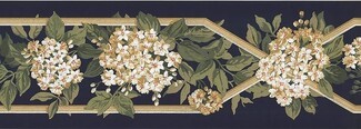 Geometric Trellis Wallpaper Border; Classic Botanical Wall Trim