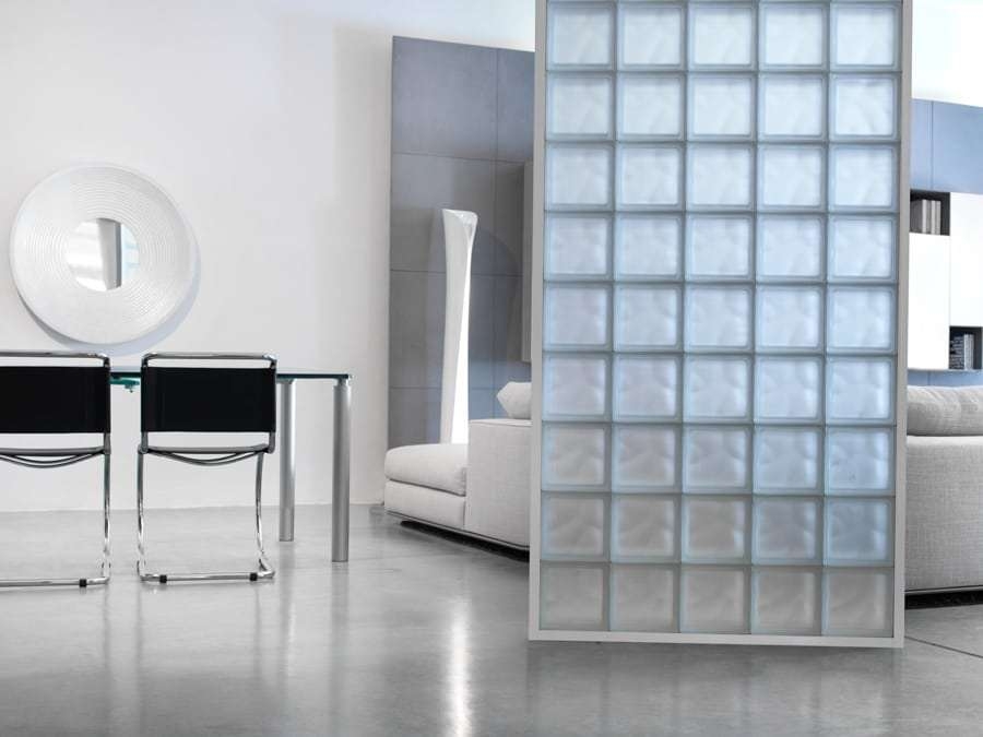 Glass Partition Wall: Translucent Blocks Industrial Design
