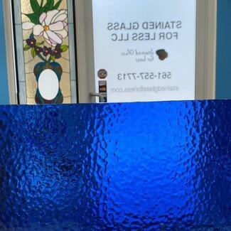 Glass Sheet: Hammered Texture Transparent Blue Art