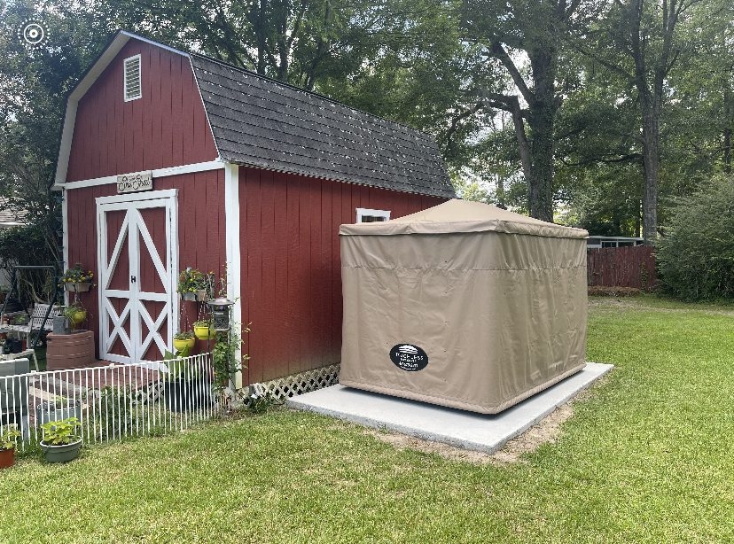 Golf Cart Cover: All-Weather Tan Beige Fabric Enclosure