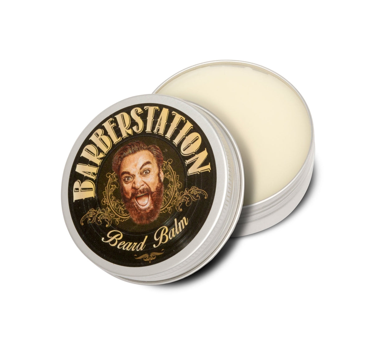 Grooming Balm in Brushed Metal Tin with Vintage Label Art