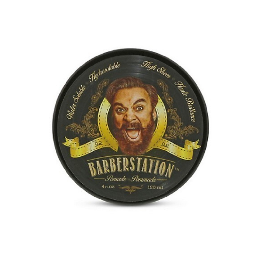 Grooming Tin with Bearded Mascot Graphic and Gold Scrollwork