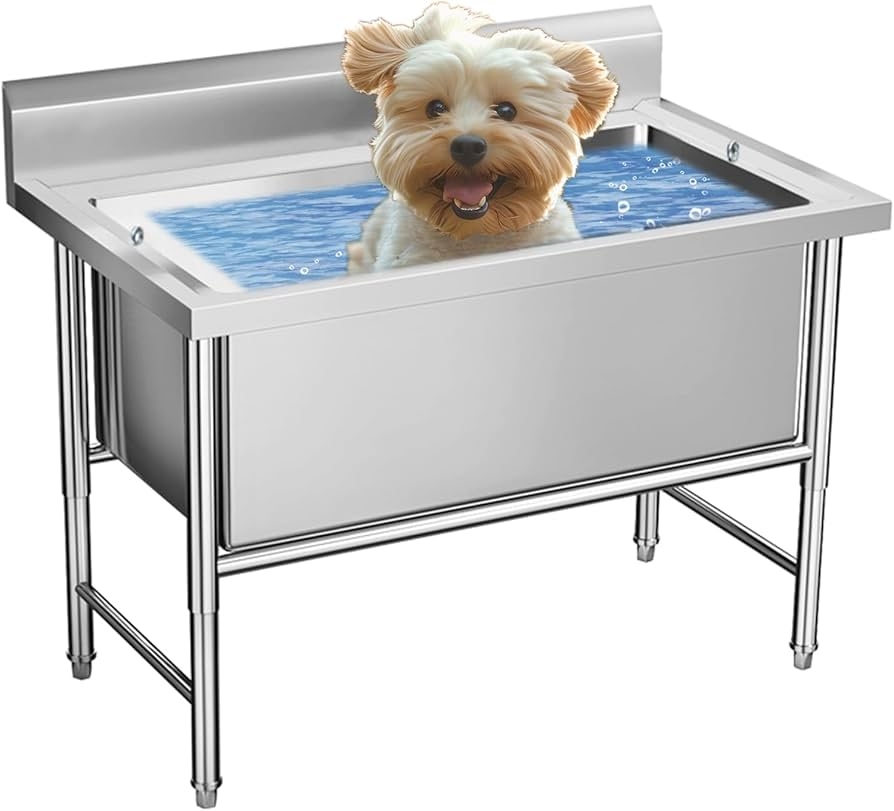 Grooming Tub with H-Frame Support for Industrial Grooming Station