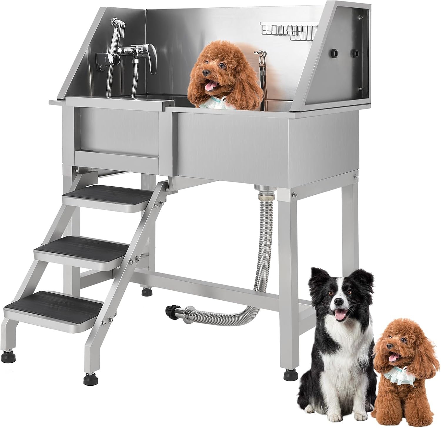 Grooming Tub with Integrated Stairs for Professional Pet Wash Tub