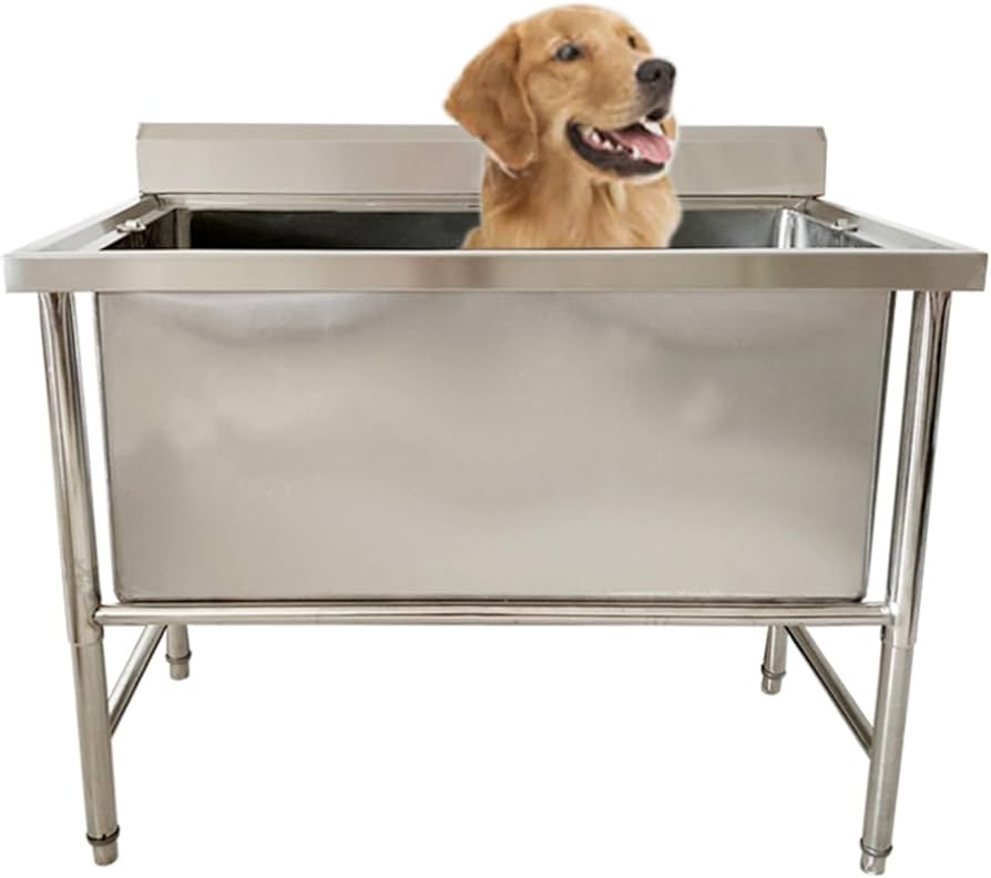 Grooming Tub with Tubular Legs for Industrial Grooming Station