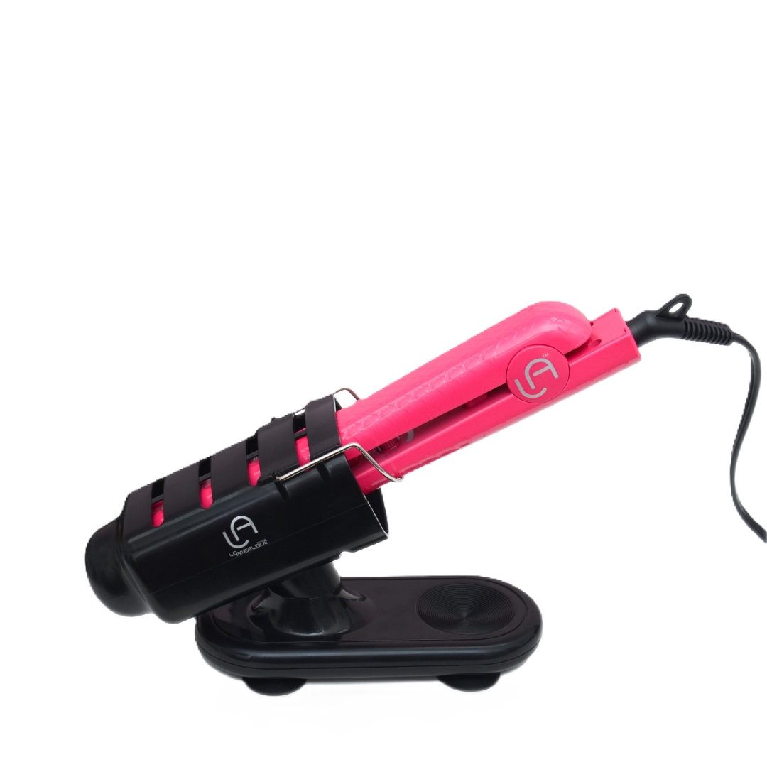 Hair Iron Holder: Matte black suction base hair holder and safety stand
