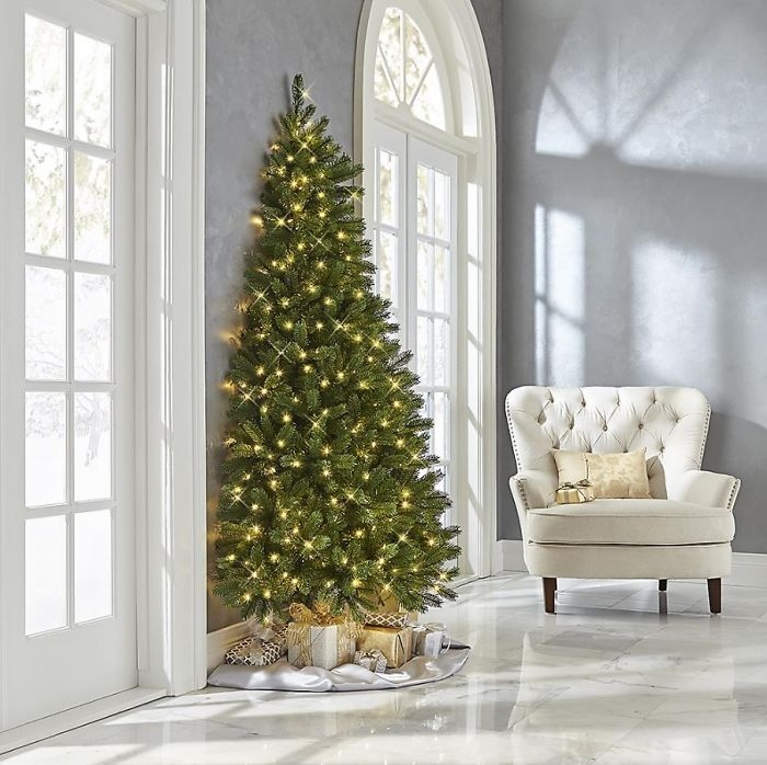 Half Christmas Tree: Wall Hugging Profile Evergreen