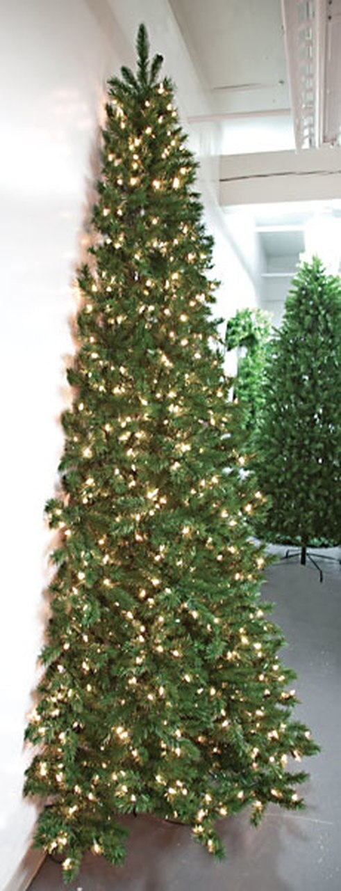 Half Wall Christmas Tree: Pre-Lit Fir Wall LED Tree