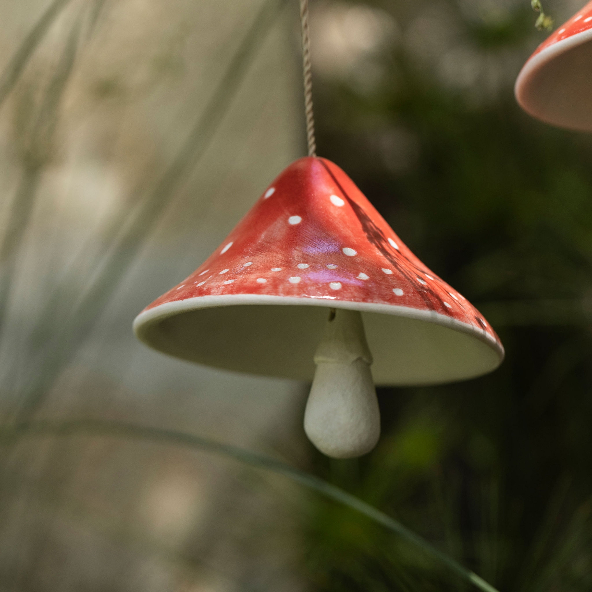 Hanging Bell: Ceramic Hand Painted Spots Artisan Accessory