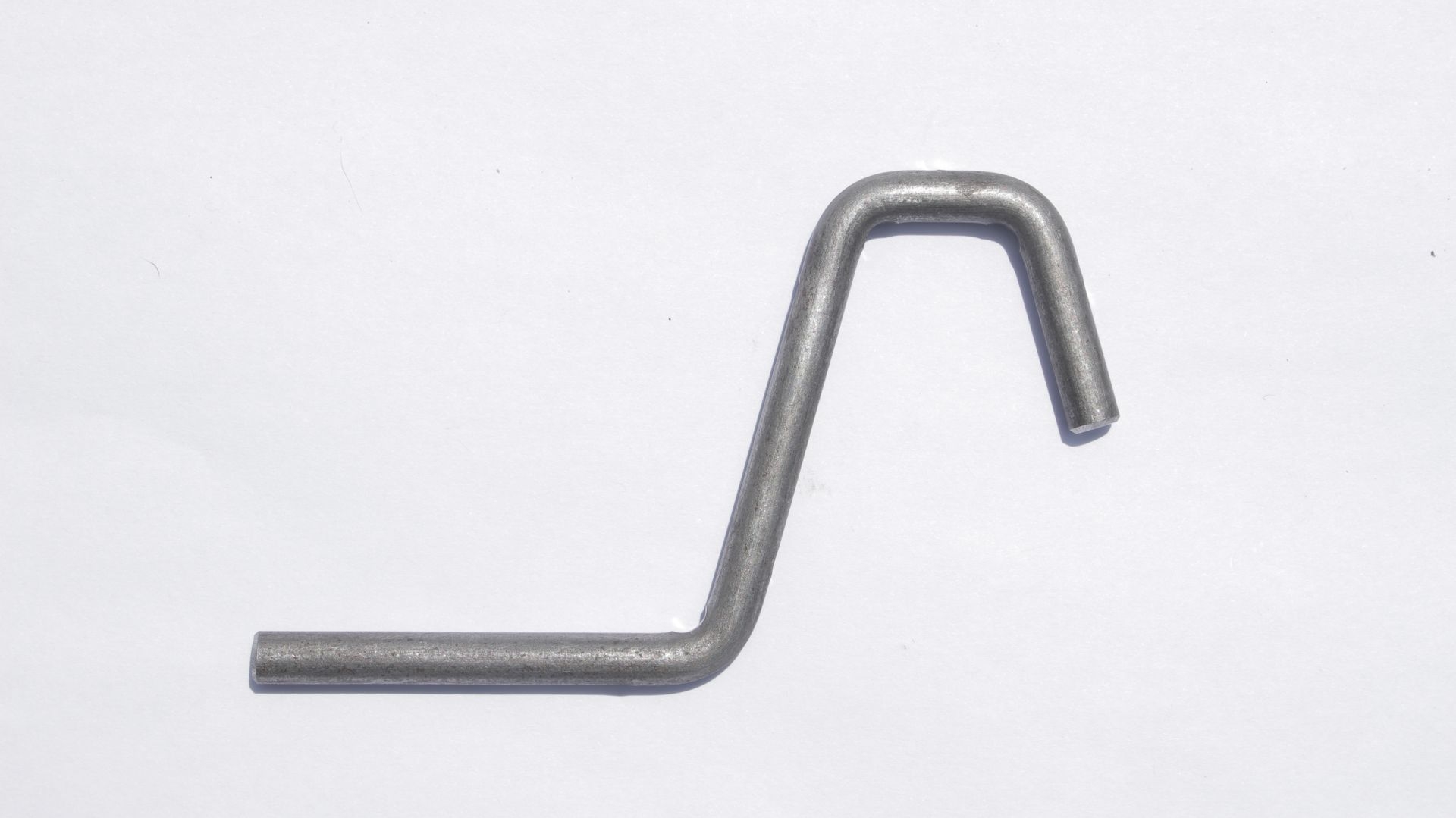Hardware Component with Offset Hook and Silver Gray Metal