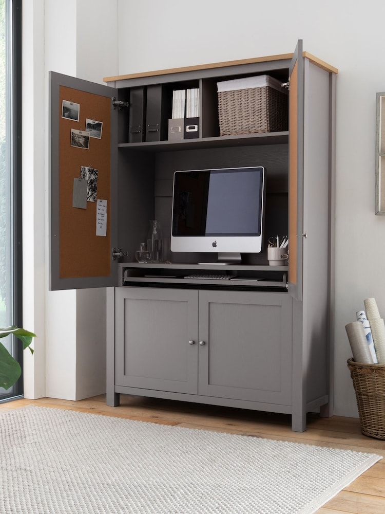 Hideaway Desk Cork Pin Board Shaker Style Office Storage