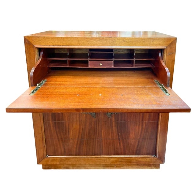 Hideaway Desk Drop Front Surface Walnut Finish Office
