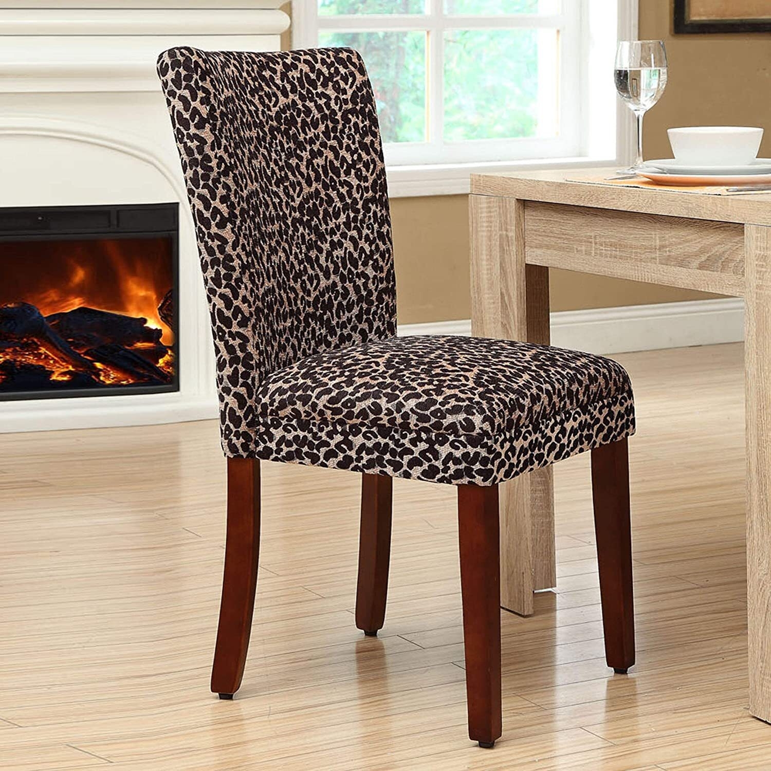 High Back Dining Chair with Espresso Finished Legs