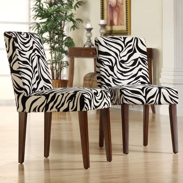High Contrast Zebra Dining Chair with Tapered Legs