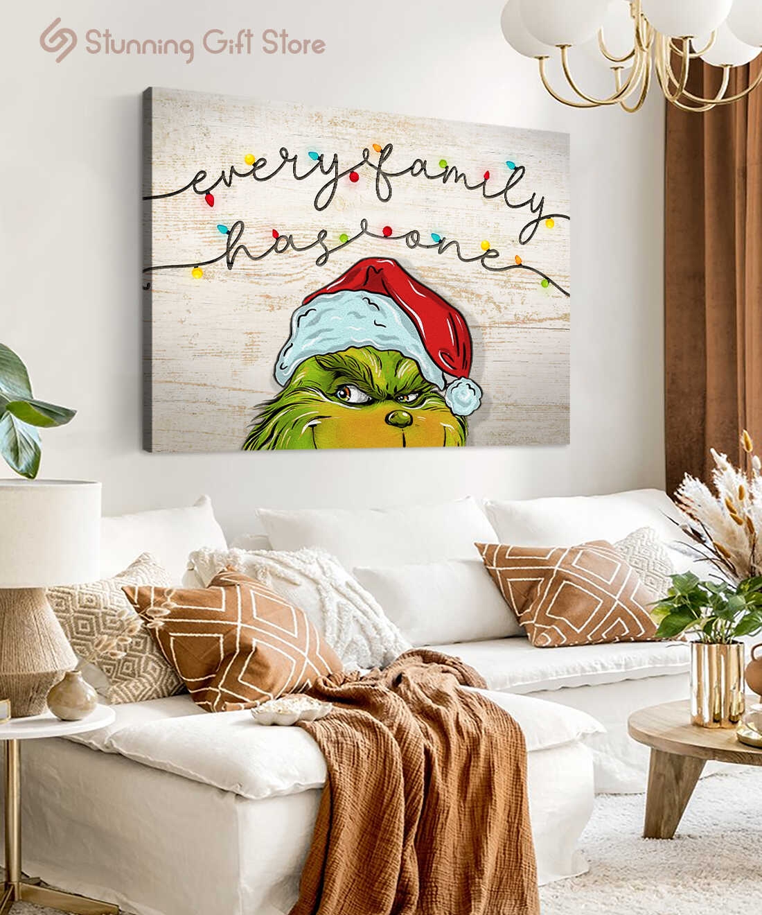 Holiday Wall Art: Plank Wood Look Grinch Christmas Decor