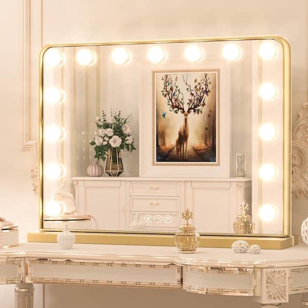 Hollywood Vanity Mirror: Gold Hollywood Mirror Dimmer