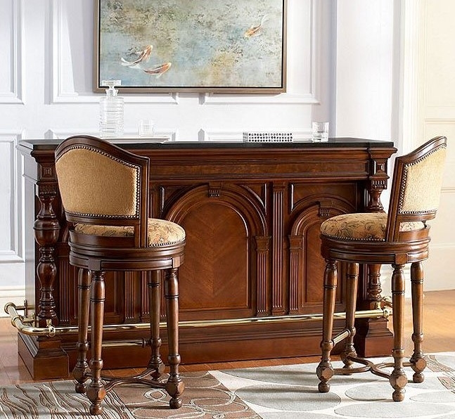 Home Bar including Classic Arches and Antique Style Wood Unit