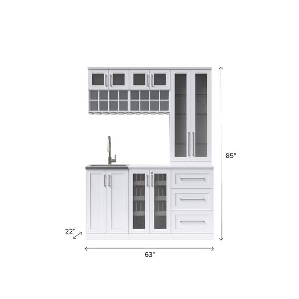 Home Bar Series 9 Piece Set In White Shaker With Sink