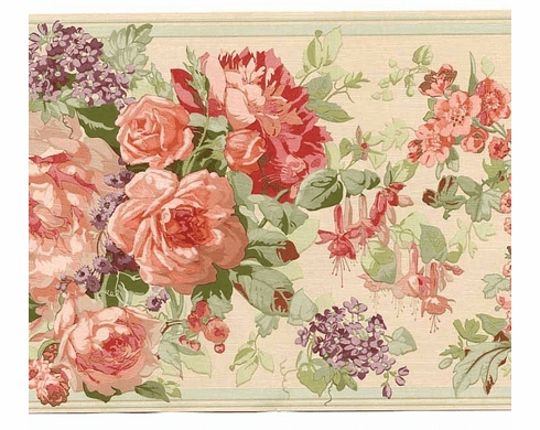 Horizontal Ribbed Wallpaper Border for English Garden Wall Accent