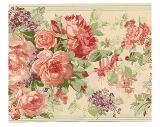 Horizontal Ribbed Wallpaper Border for English Garden Wall Accent