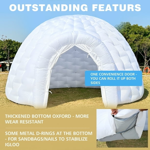 Inflatable Tent Oxford Base Roll Up Door Igloo