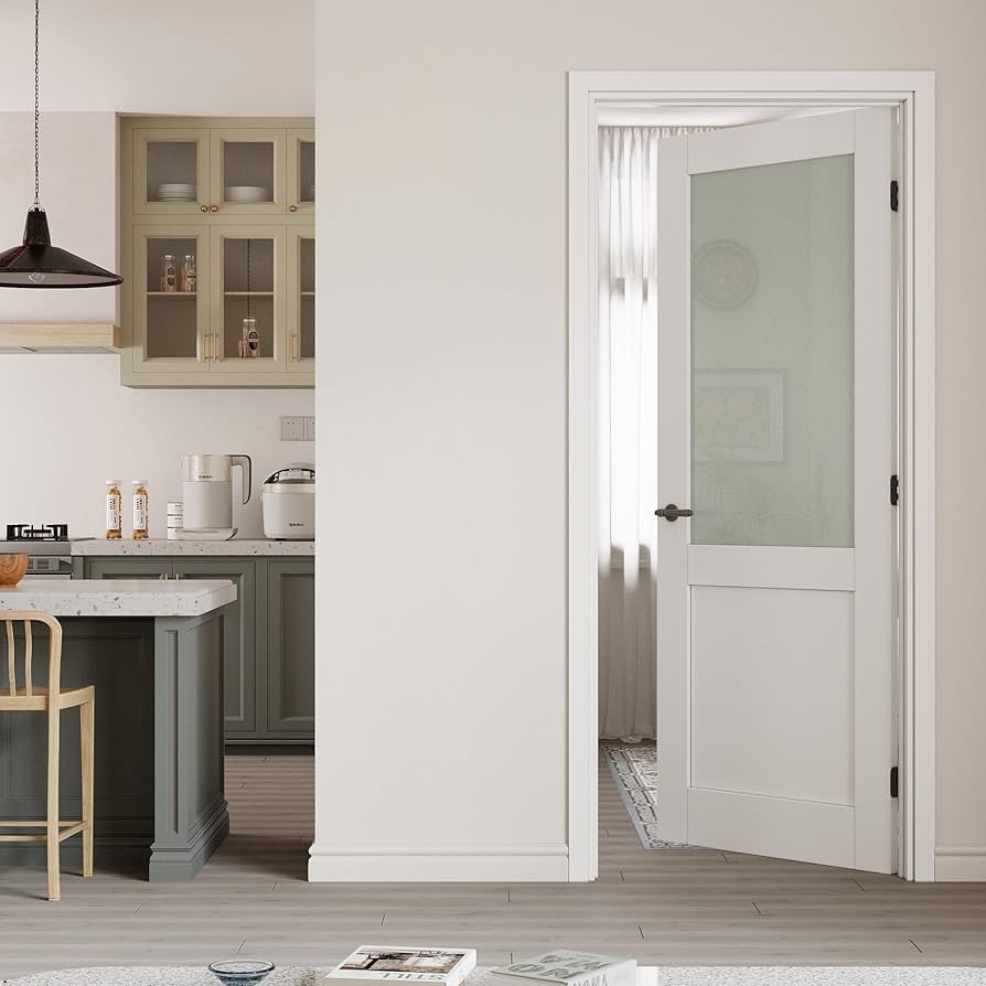 Interior Door Frosted Glass Lite prehung half lite door