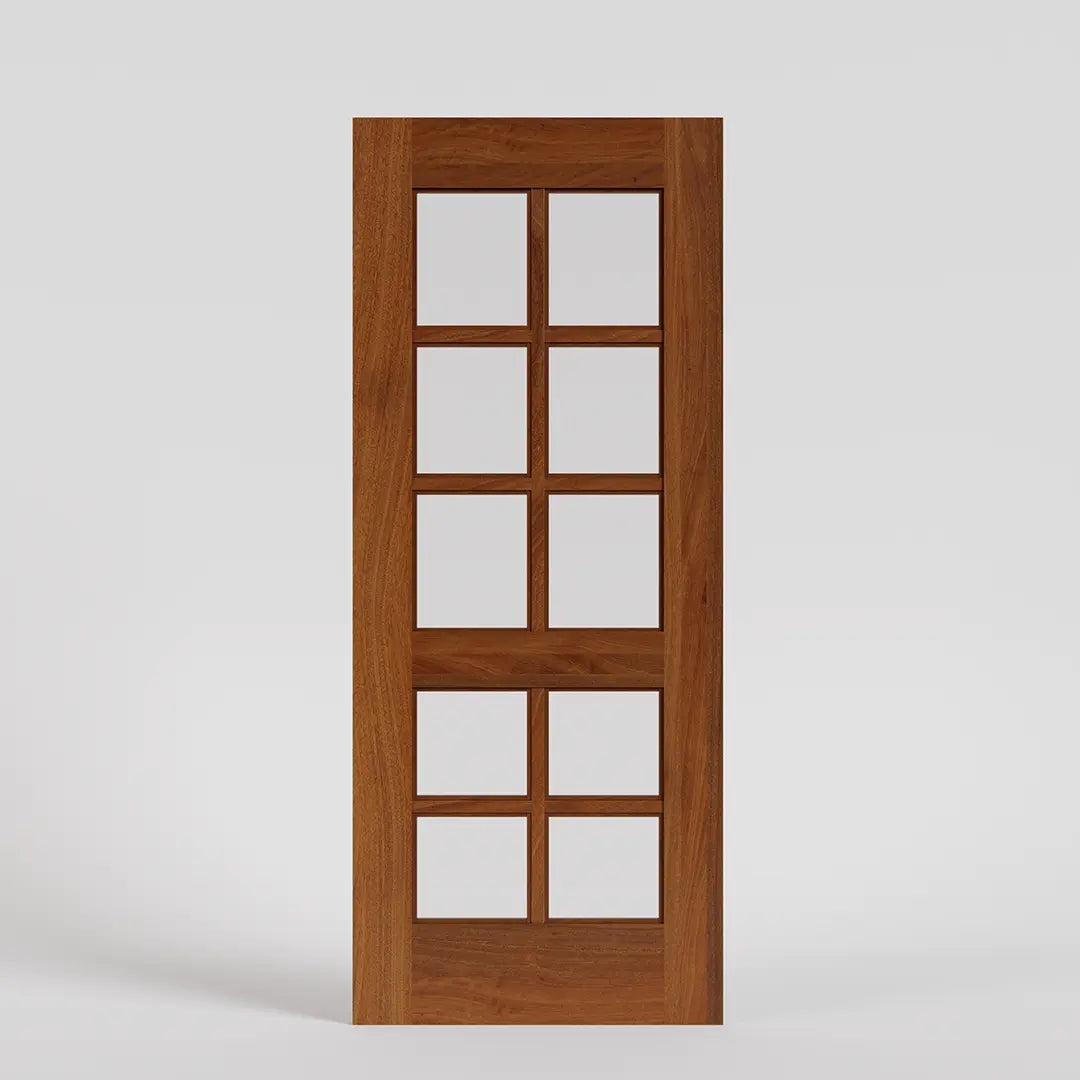 Interior Door: Mid-Rail Divided Wood Glass Slider