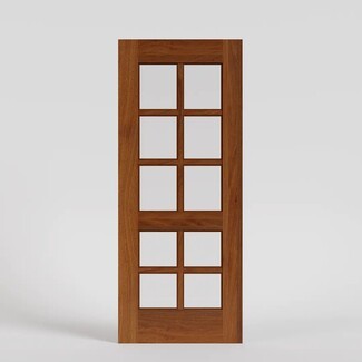 Interior Door: Mid-Rail Divided Wood Glass Slider