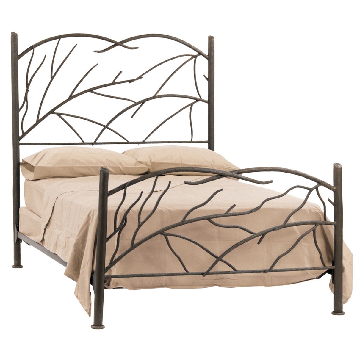 Iron Bed Oil Rubbed Bronze Branch Motif Twig Silhouette