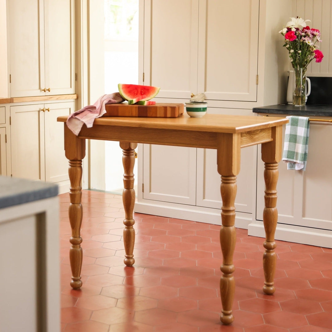Island Table With Tall Height Rectangular Apron Frame