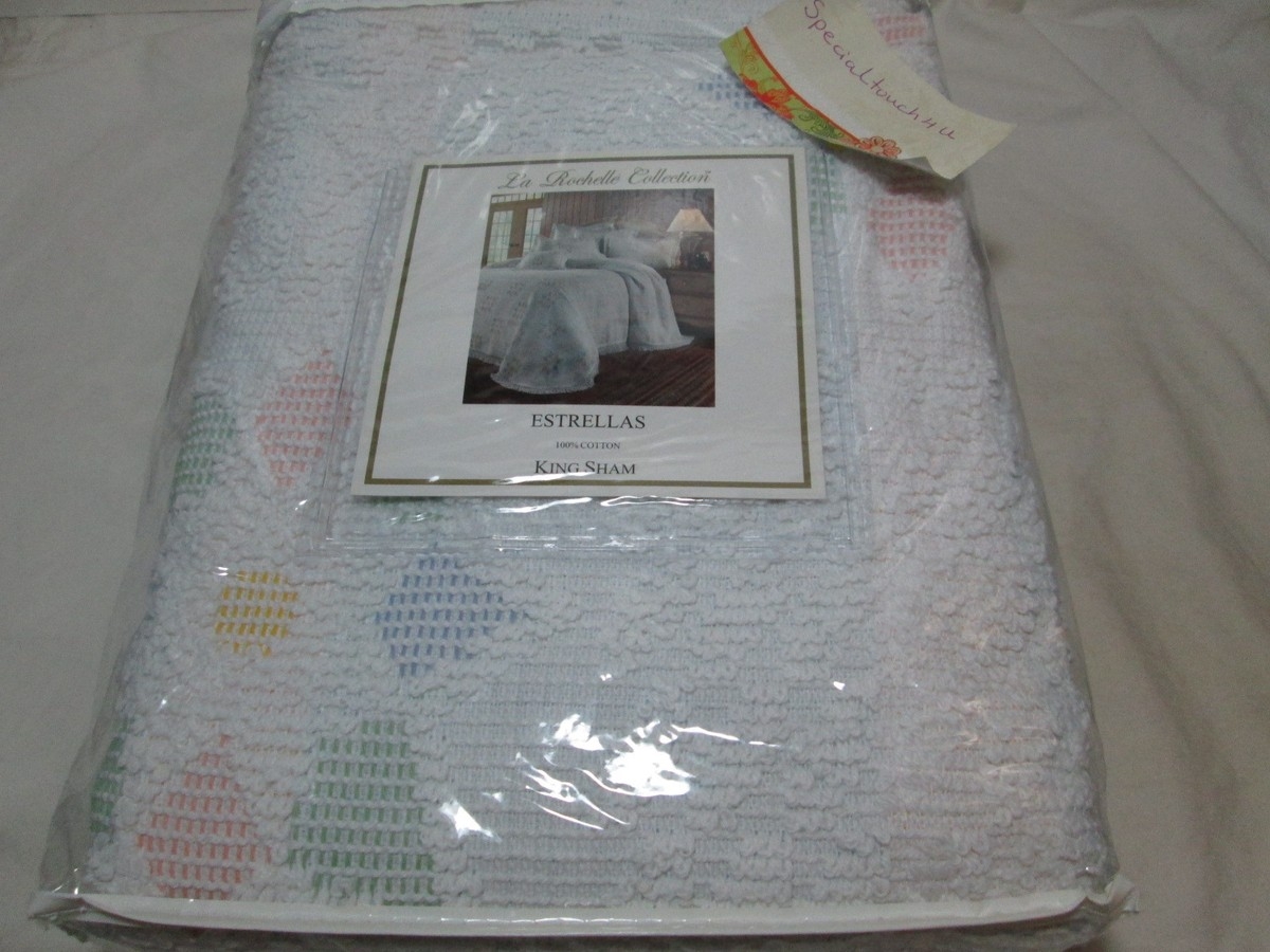 King Sham Portuguese Cotton White Hobnail Pillow Sham