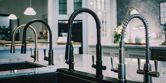 Kitchen Faucet: Professional Chef Style Spring Coil Neck.